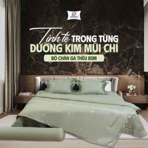 Bộ ga phủ thêu Blue Sky – BSM128